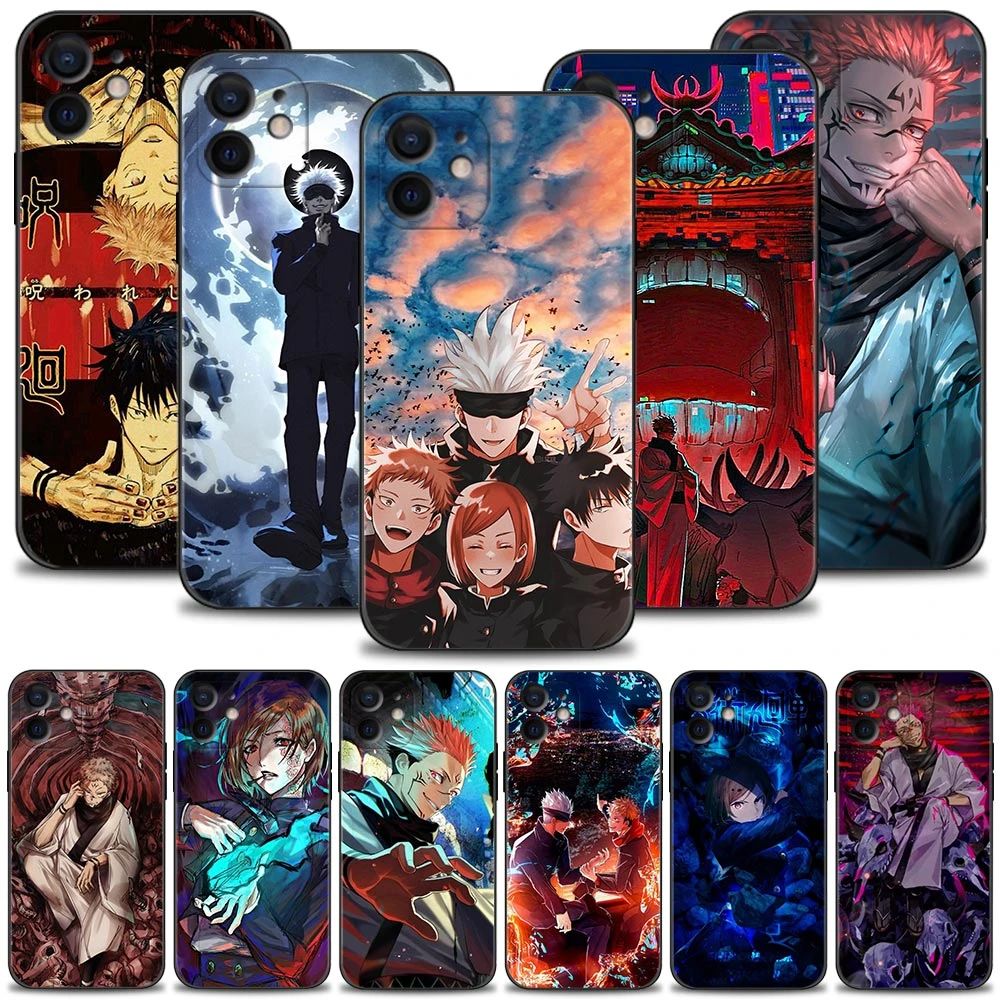Jujutsu Kaisen Gojo Tole Painting Art Case For Apple iPhone 14 13 12 11 Pro Max Mini XS Max XR X 7 8 Plus 6 6S SE Cover Shell iphone 11 case with card holder