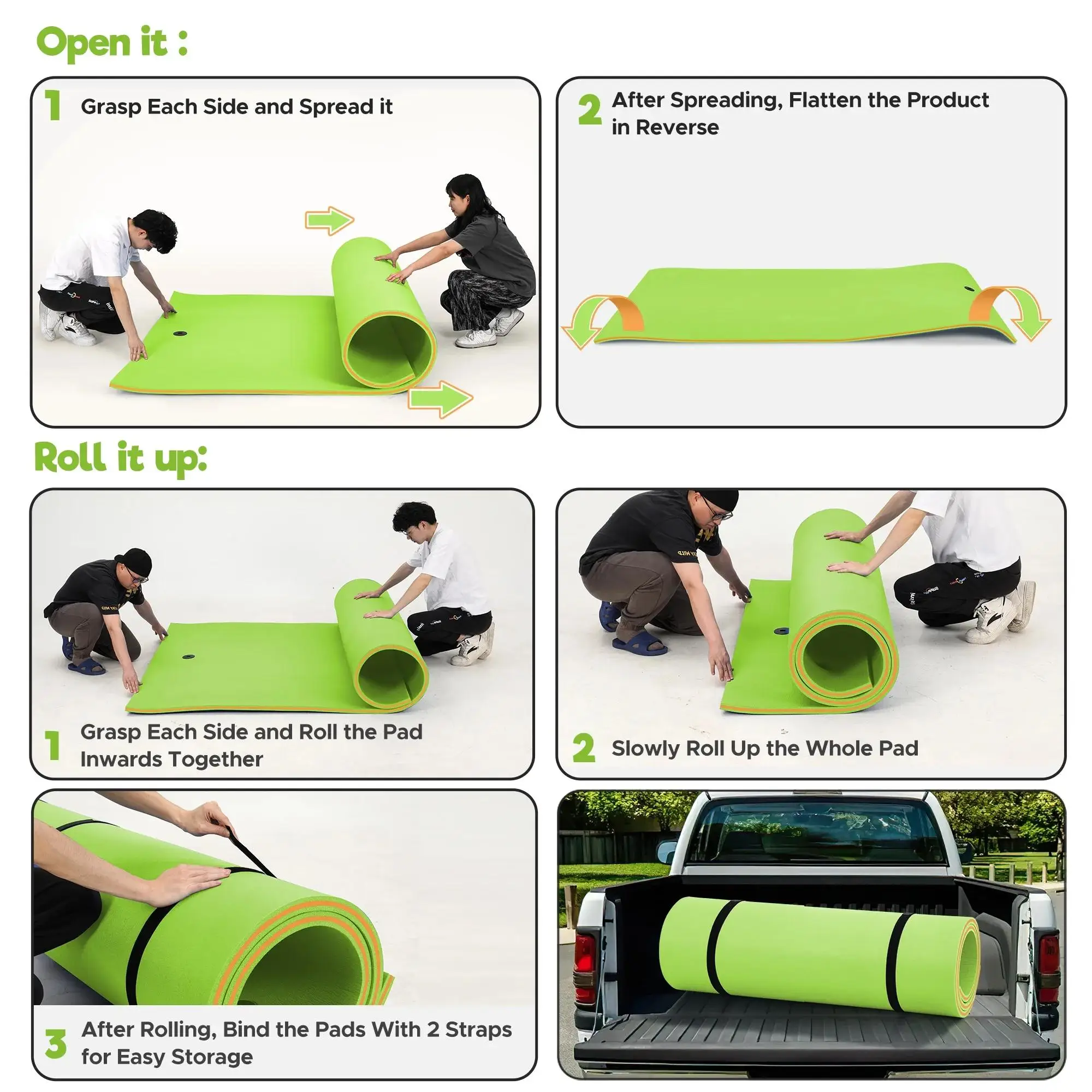 Tear Resistant 3 Layer XPE Foam Floating Water Pad Mat for Pool Lake Ocean