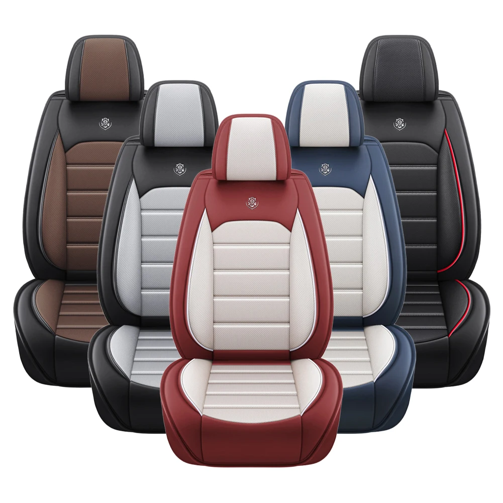 

PU Leather Front Car Seat Covers Airbag Compatible Four Season Universal Fit Most Car SUV Car Accessories Full Set Car SeatCover