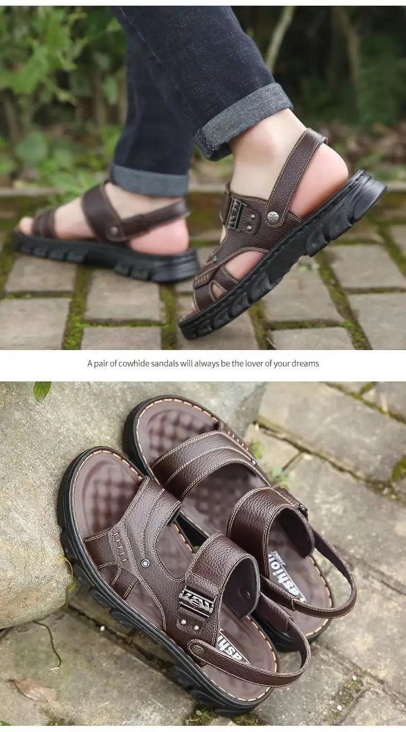 Herren-Sandalen mit 100 % weicher Sohle – wasserdichte, rutschfeste Sommer-Strandschuhe, dick gepolsterte Premium-Slides, langlebig und bequem – Detail 10