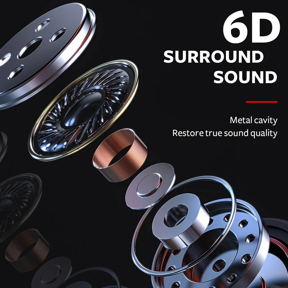 HIFI 6D Surround Bass In-Ear Wired Headphones 3.5mm Type C Earphone Sports Waterproof Gaming Headset Handfree Earbuds with Mic 5