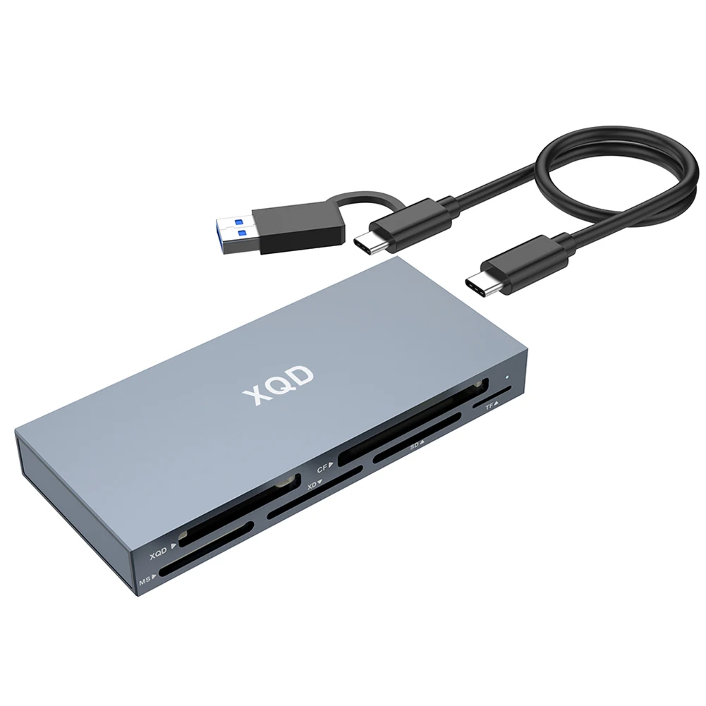PC 노트북 액세서리용 멀티 XQD 리더, 메모리 카드 어댑터, 6 in 1, 10Gbps, XQD, SD, TF, MS, XD, CF 리더