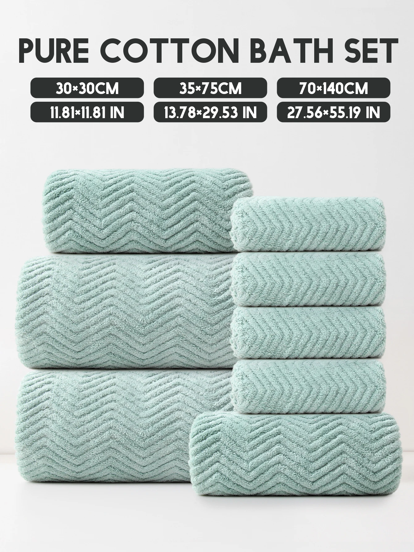 8-Piece Set [4 Square Towels + 2 Towels + 2 Bath Towels] Coral Velvet Foldable Combination Set, Can Be Used for Bathroom, Bedroom, Hotel, Outing and Other Places 4