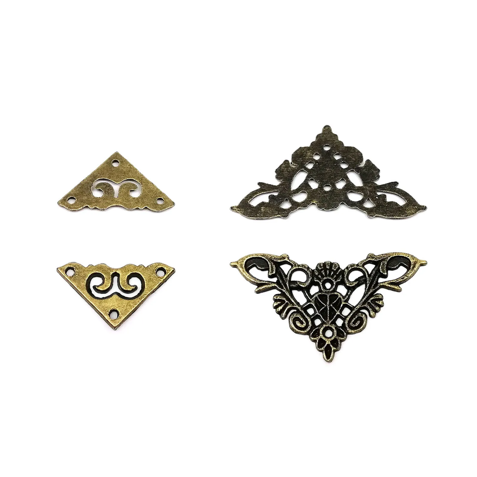 12pcs Decorative Corner Protector Cover for Jewelry Chest Wooden Wine Box Case Book Scrapbook Photo Album Antique Brass Bronze furniture corner protector decorative corner cover metal decorative protectors