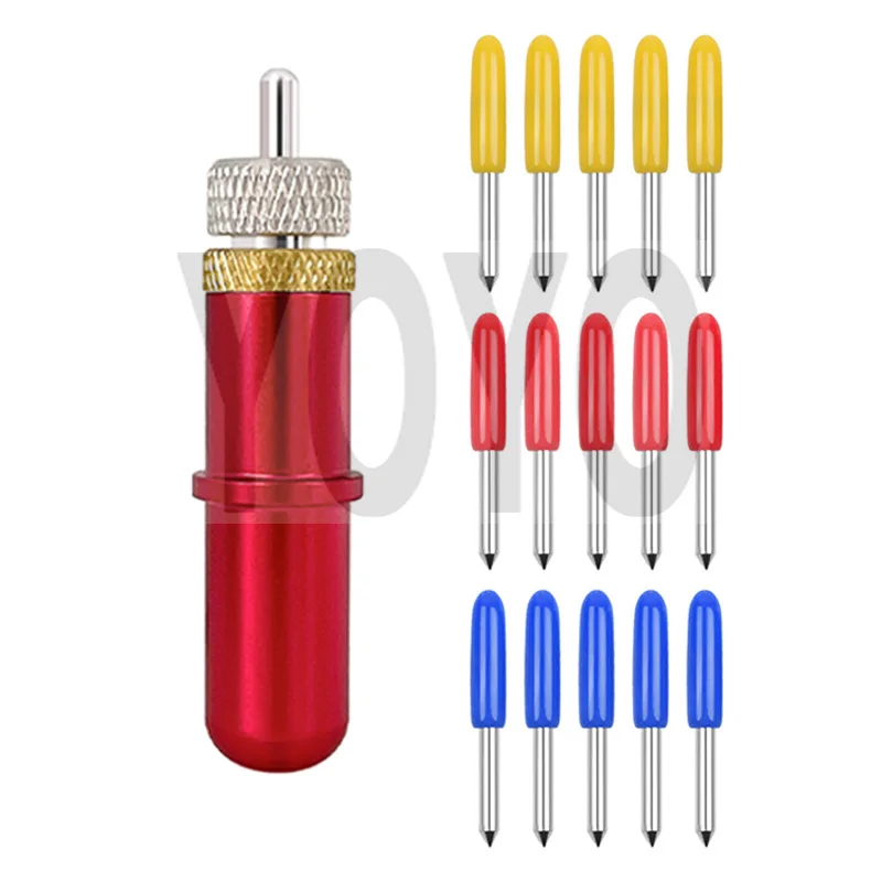 15 قطعة سكين رولاند 30/45/60 درجة + 1 قطعة Skycut C10 C16 C24 V24 V48 V60 سلسلة قطع الراسمة شفرة حامل السماء قطع الفينيل القاطع