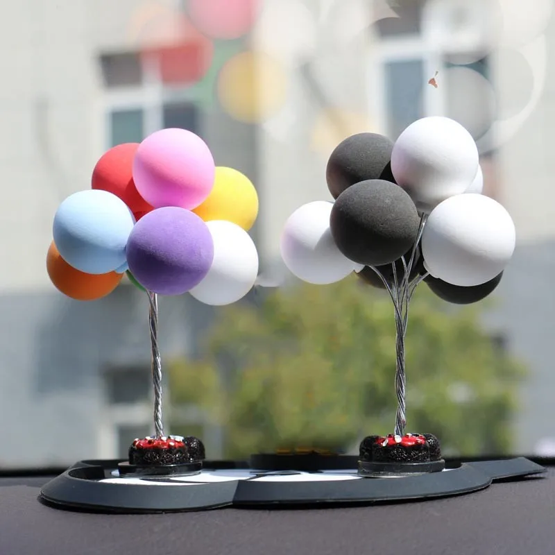 ColorfulBalloonsCarDashboardDecorationsCuteMiniCartoonCar