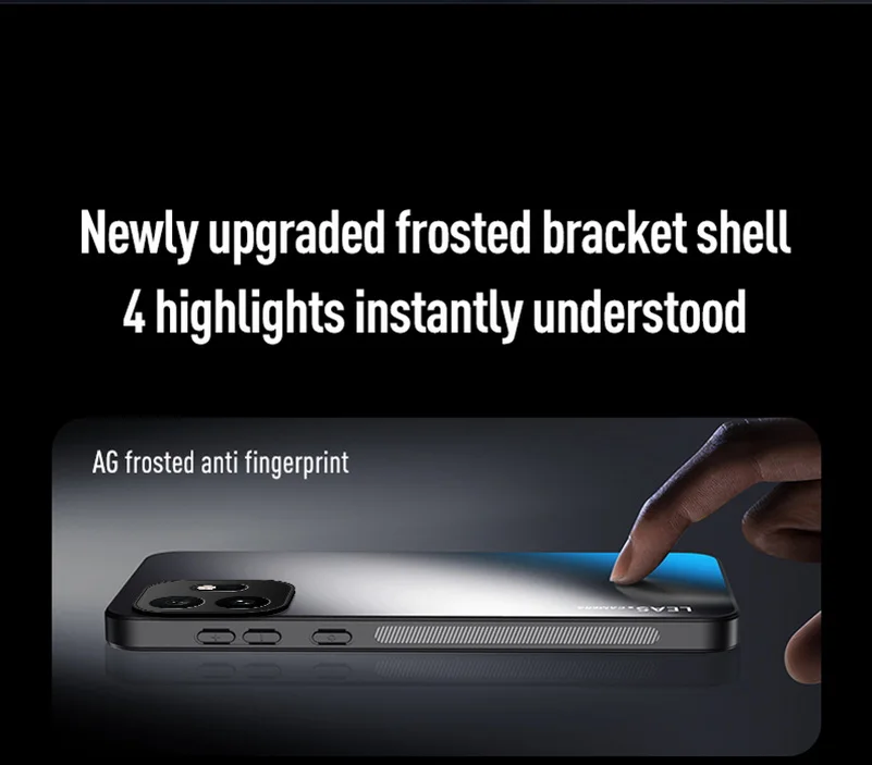 AG Matte Back Panel Metal Magnetic Holder Case - Sleek and Secure Design