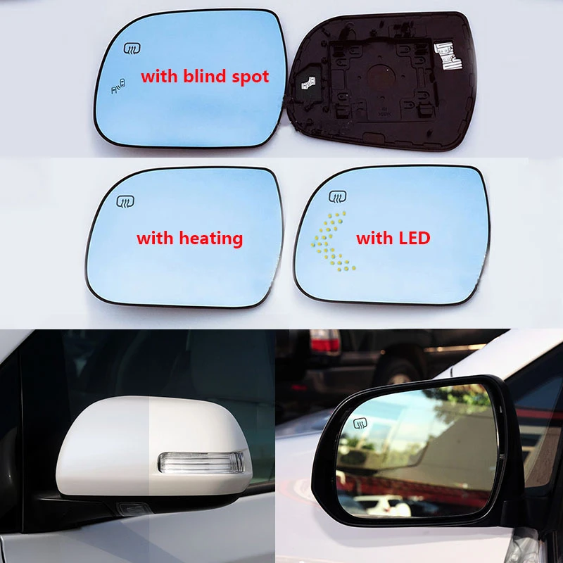 For Toyota Sienna 20112019 Car Rearview Side Mirror Blue Glass Lens With LED Indicator Heating