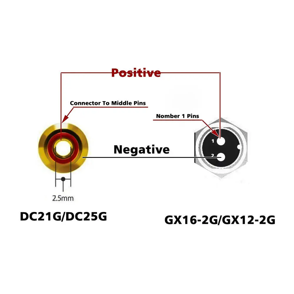 Hifi occ versilberter draht gx16 dc stecker dc kabel lineares stromkabel GX16-2P zu dc 2,5 – Detail 1