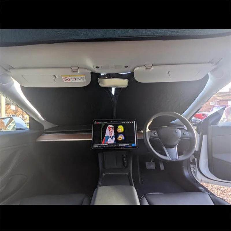 Car Windshield Sun Shade Covers Visors Auto Front Window Sunscreen Parasol for Tesla Model 3 Y Sunshade Accessories |