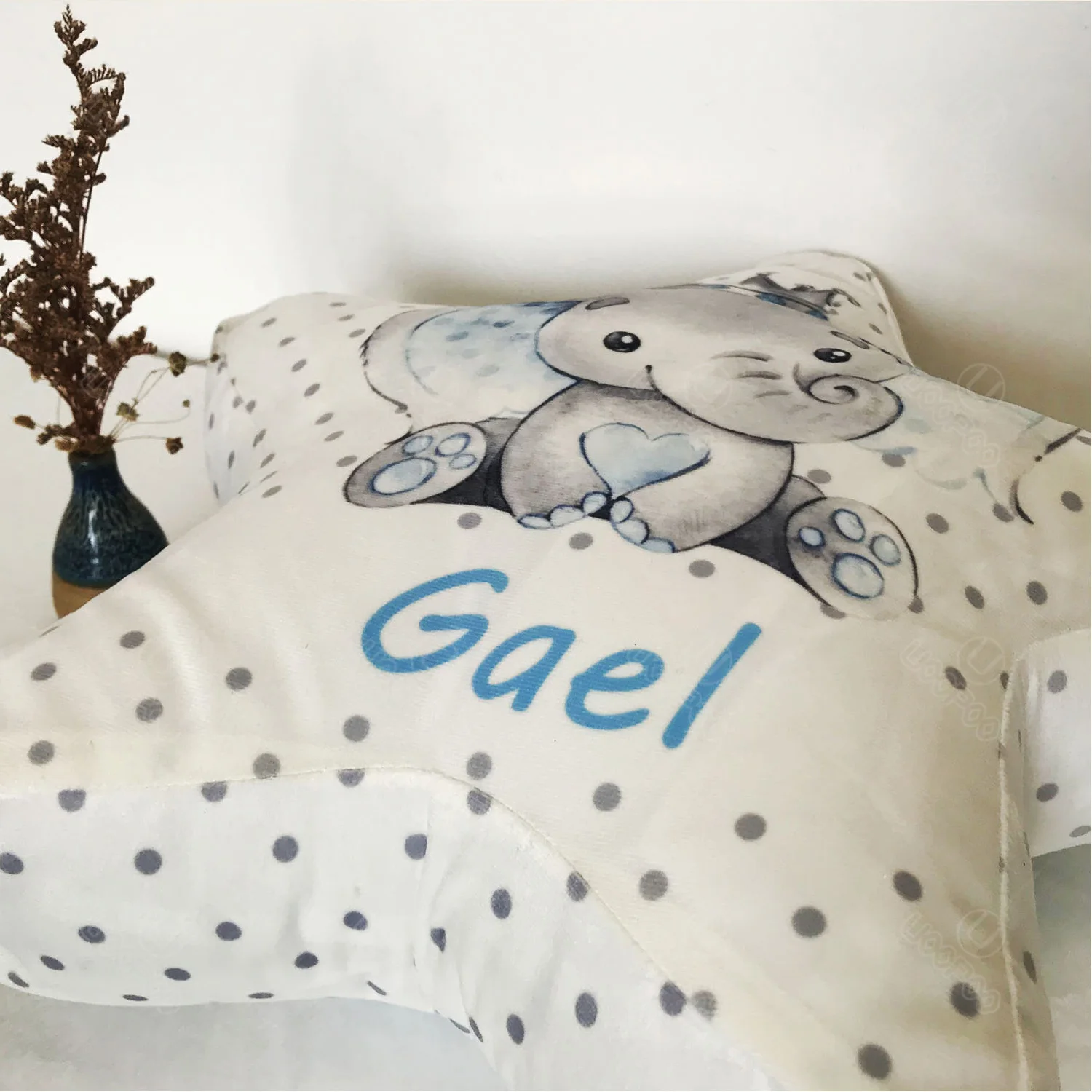 Custom Baby Pillow Heart / Star / Round Shap Elephant Throw Pillow Home Decoration Cushion Wedding Lovers / Cute Fun Baby Gift 4