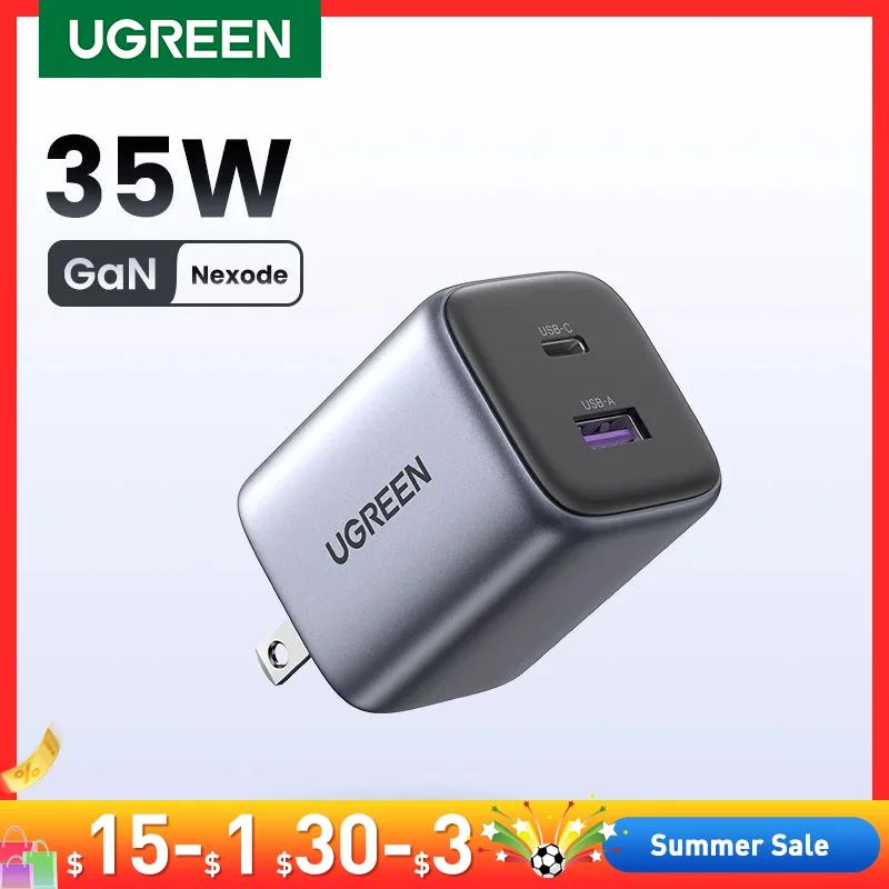 

Зарядное устройство USB C Ugreen GaN, 35 Вт, PD3.0, QC3.0