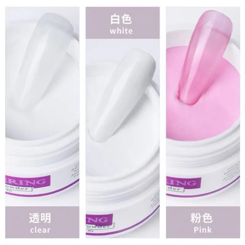 10 г/бутылка профессиональная акриловая пудра прозрачная белая розовая кристаллическая пудра для наращивания маникюра 3D дизайн ногтей акриловая полимерная пудра