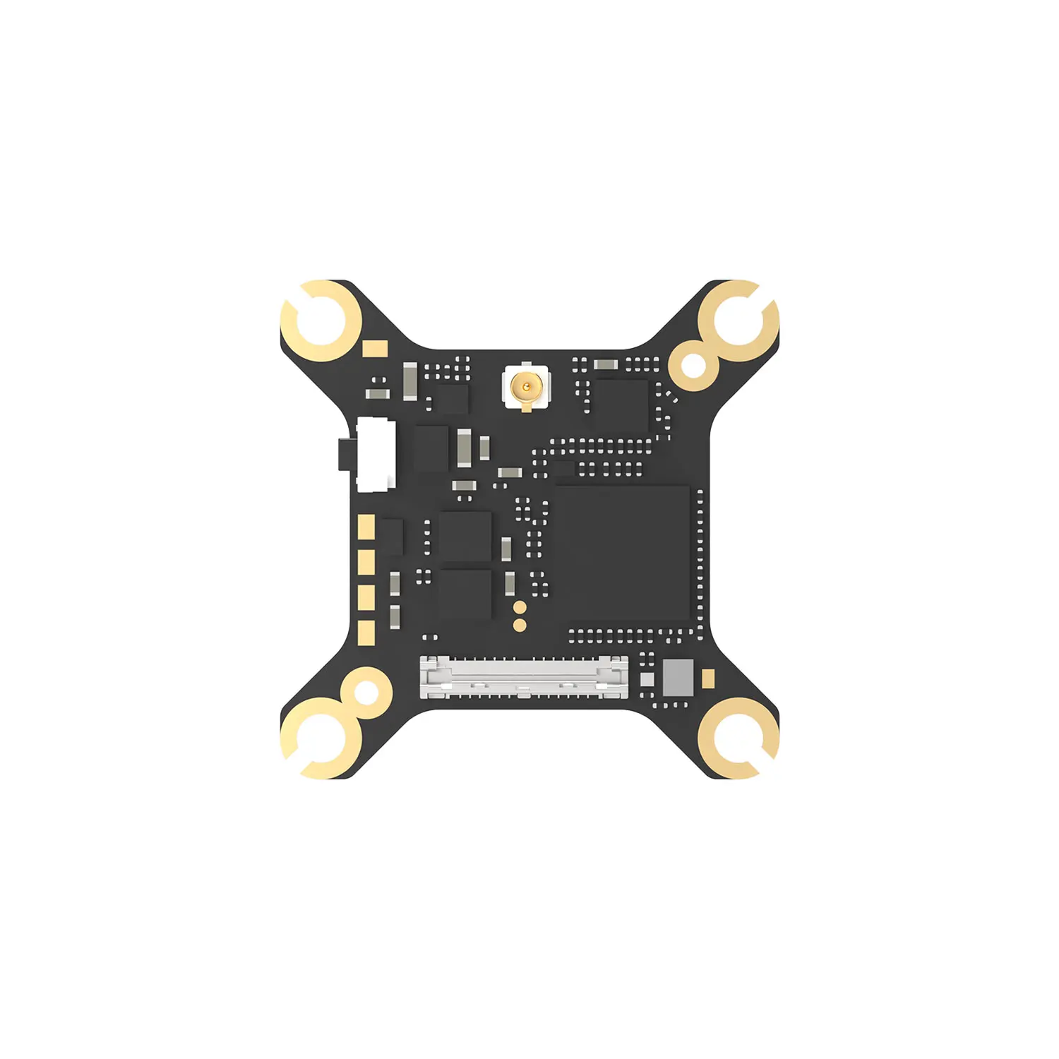 Installation du kit VTX Ascent Lite sur un drone FPV, avec antenne et câbles visibles.