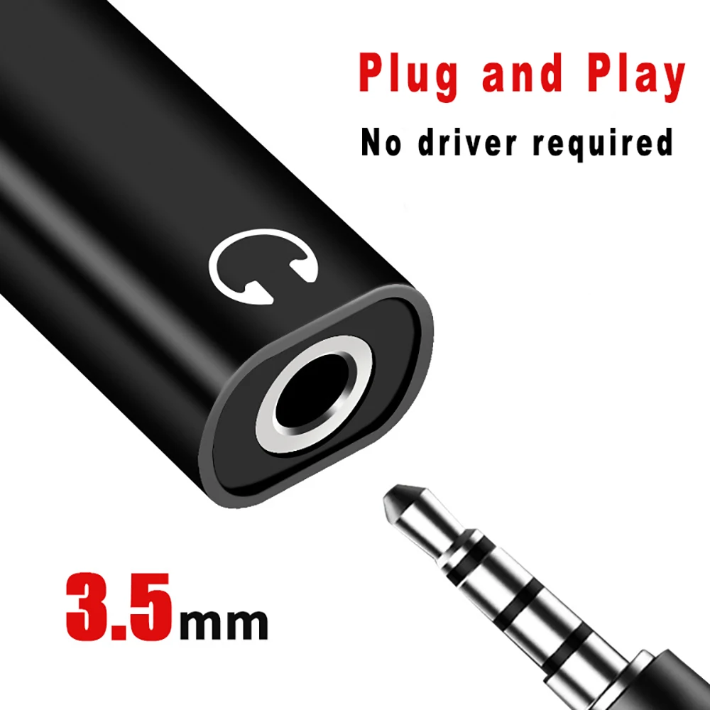Mini 2 in 1 Type C to 3.5mm Jack Earphone Audio Adapter for Macbook Pro Xiaomi Oneplus Huawei Poco Headphone Charging Converter