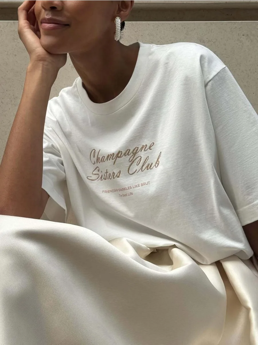 100% Cotton Printed T-Shirt Women's Fashionable O-Neck Loose Short Sleeved Female New Casual Hip Hop Style Top 230g/ ㎡ 4
