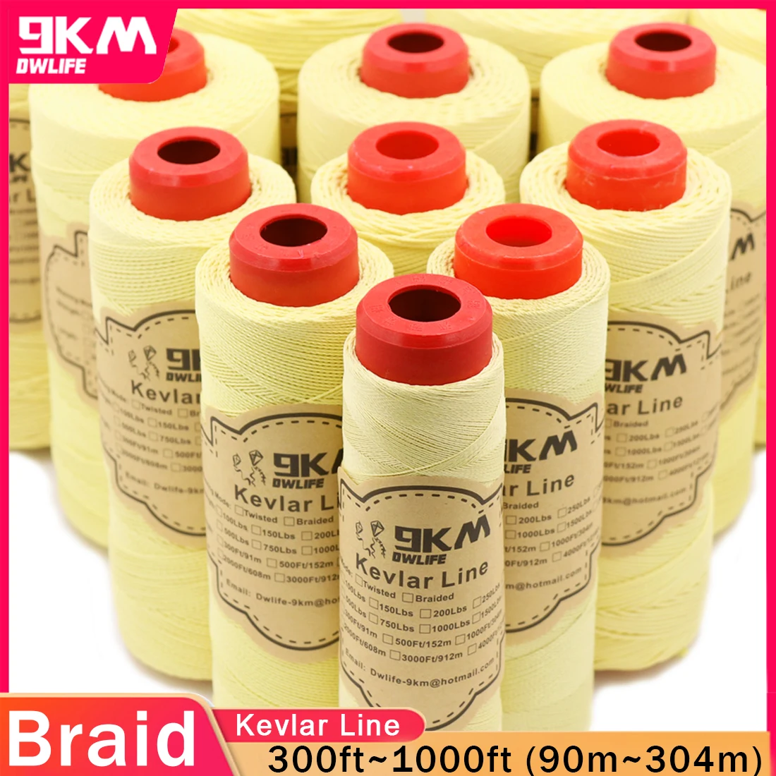 150m~600m Kite String Braided Kevlar Line 40~5000Lbs High