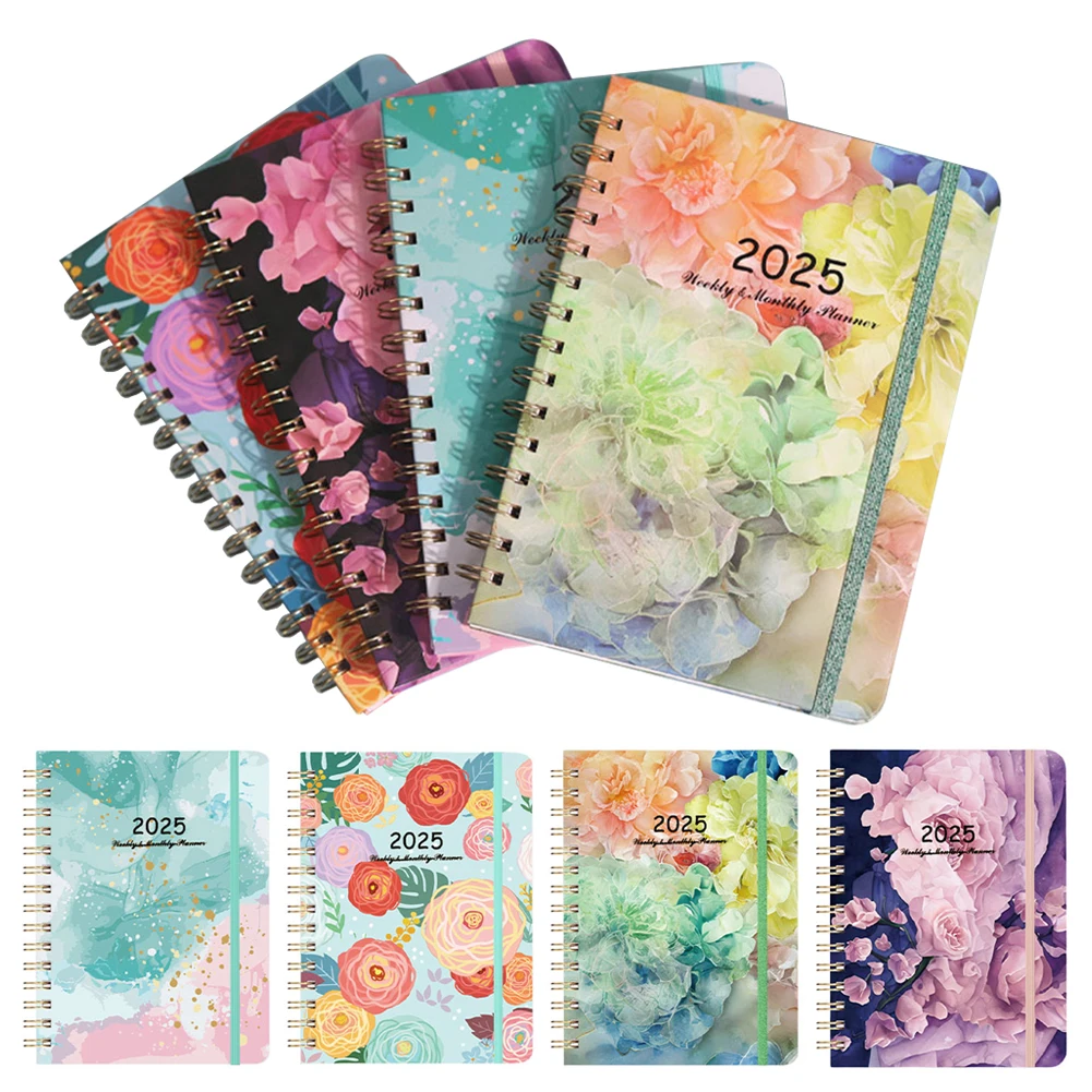 Agenda A5 Notebook Spiral Bound Diary Planner with Monthly Tabs Calendar Planner for Office School Kids and Adult Gift