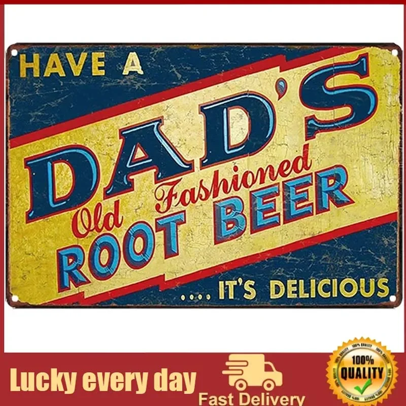 

dad's old fashioned root beer poster metal tin sign poster Bar Cafe Garage Wall Decor Retro Vintage home decor outdoor decor