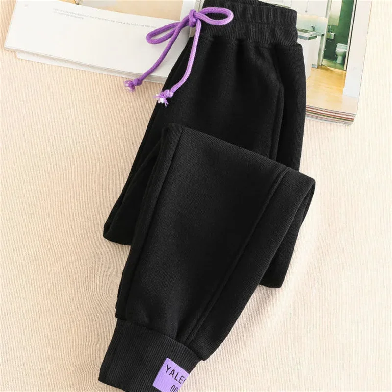 Women's Baggy Sweatpants, Oversize Sports Pants, Black, Thick Joggers, Streetwear Trousers, Gray, Autumn, Winter, New