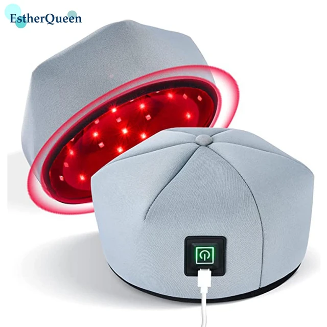 サザクイーン-赤い光の治療用帽子,頭,頭皮,ヘアケア用の赤外線ライトキャップ,赤い光沢のある光線療法装置
