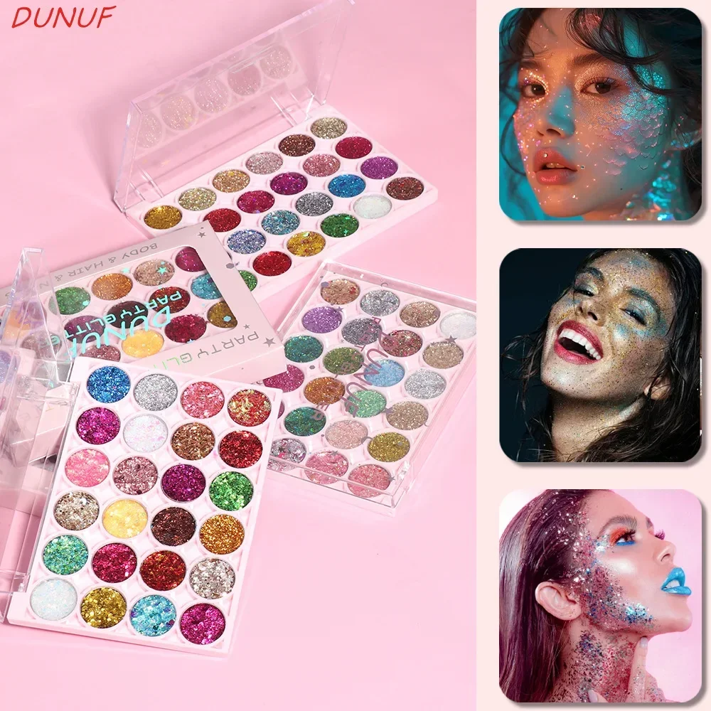 24Colors Body Face Glitter Gel Palette Waterproof Eye Hair Loose Sequins Eyeshadow Multifunctional Party Deco Makeup Cosmetics 3