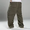 Plus Size 9XL 10XL 150KG Autumn summer Men cargo pants thick high street pants safari style pockets outdoor straight pants 4