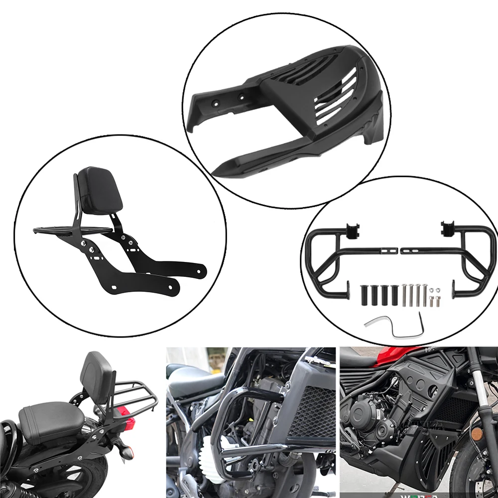 

For Honda Rebel CMX 300 500 2017-2023 Bumper Engine Guard Lower Chin Spoiler Fairing Cover Rear Backrest Motorcycle Accessories