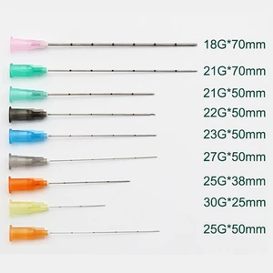 Blunt Tip Cannula for Meso Injection 18G 21G 22G 23G 25G 27G 30G Uric Acid Facial Filling Nose Slight Blunt Needle 2pcs/pack