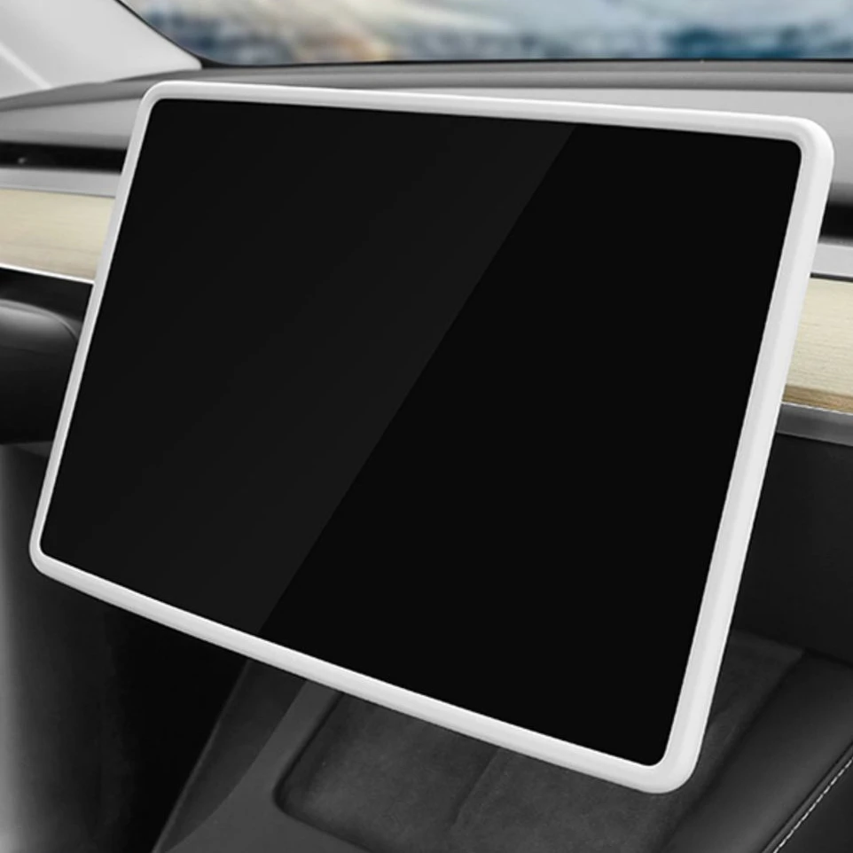 

Tesla Model 3 Y Screen Protector - Silicone Frame Edge Cover Central Control Navigation Trim - Car Accessory