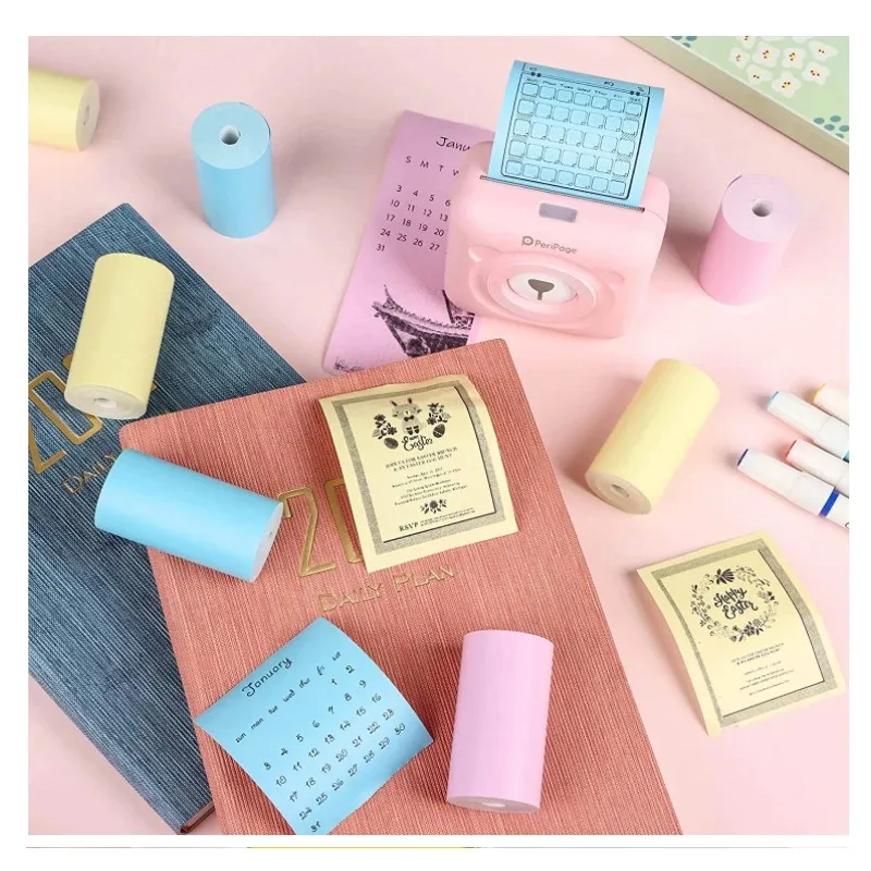 Printer Sticker Paper Printing Label Sticker Thermal Paper Roll Thermal Paper Printing Paper Photo Paper Thermal Printer Paper Self Adhesive Stickers 58mm Mini Photo Printer Paper Rolls Thermal Paper 57*25MM Self-adhesive