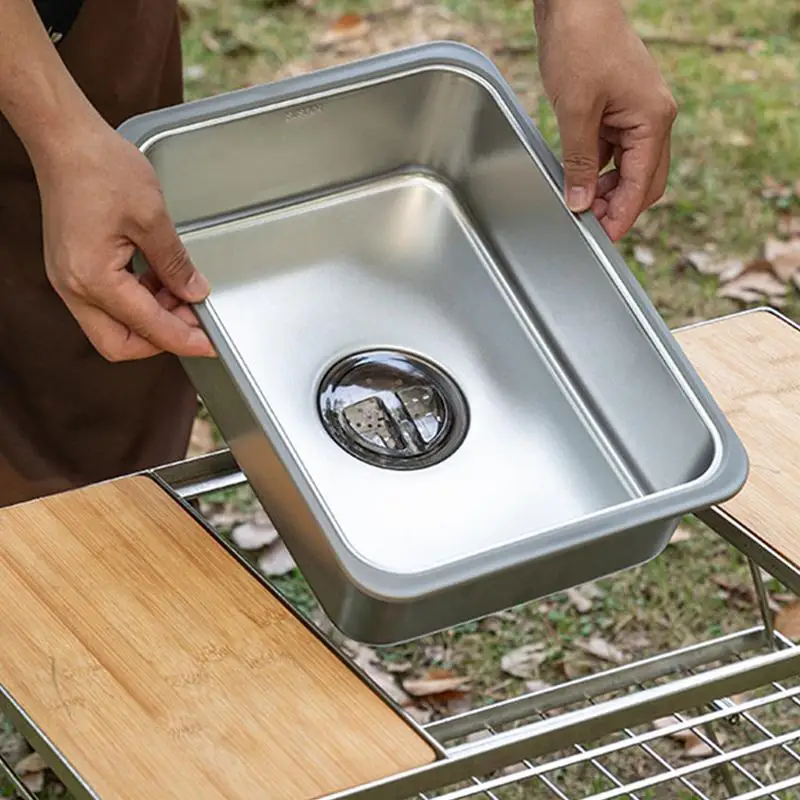 Kitchen Sink Workstation Stainless Steel Camping Sink Single Bowl Laundry Utility Portable Farmhouse Kitchen For