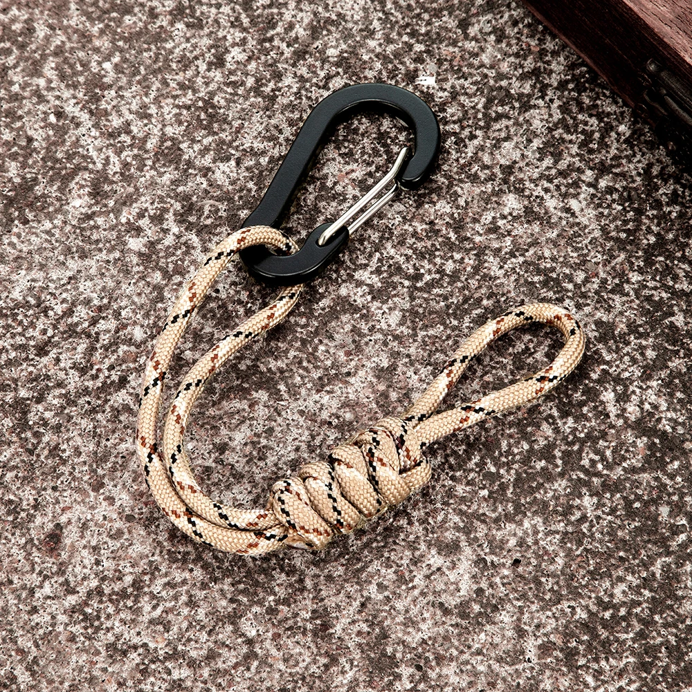 MKENDN Multifunktionaler Karabiner-Schlüsselanhänger, handgefertigt, geflochten, Wasserflaschen-Schlüsselband, Outdoor-Notfall, Paracord-Schnur, Schlüsselhalter, Geschenk – Detail 14