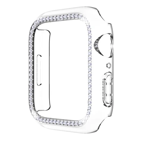 Fashion Diamond Cover for Apple Watch Case Series 7 41mm 45mm PC Cover for Iwatch Hard Frame Protective Shell Accessories