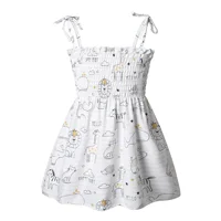 ‌2025 Summer Girls Princess Beach Dress Strapless Floral Print Sleeveless Party Wear Toddler Solid Color Casual Fashion 1-6Y