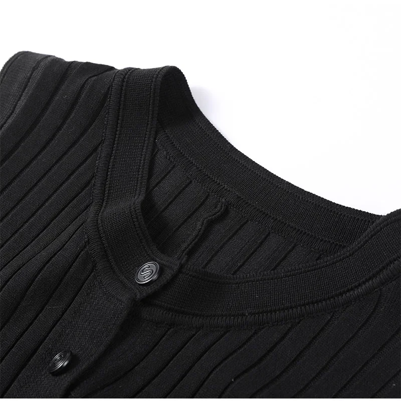 Knit Solid Women's Dress Short Sleeve O Neck Lady Dresses 2025 Elegant Summer Single Breasted Hip Package High Waist Female Rube