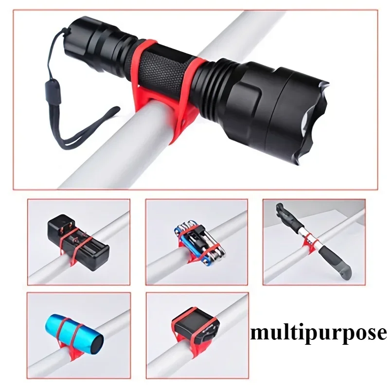 Bicycle Light Silicone Strap Handlebar Mount Holder High Elastic Multipurpose Fix Tie