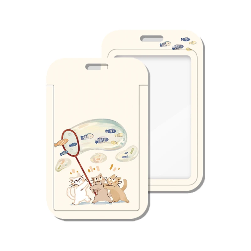 Cute Egg Pendant Cartoon Card Holder Campus Student Card Sleeve Work Permit Bank Card Bus Card ABS Plastic Hand Rope Card Cover