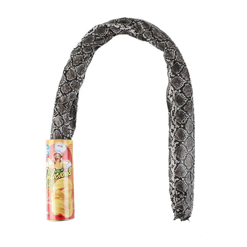 The Potato Chip Snake Can Jump Stage Magic Tricks Spring Snake Toy April Fool Day Halloween Party Jokes in A Can Gag Gift Prank 1pc funny candy can jump spring snake toy gift april fool day halloween party decoration jokes prank trick fun joke toys