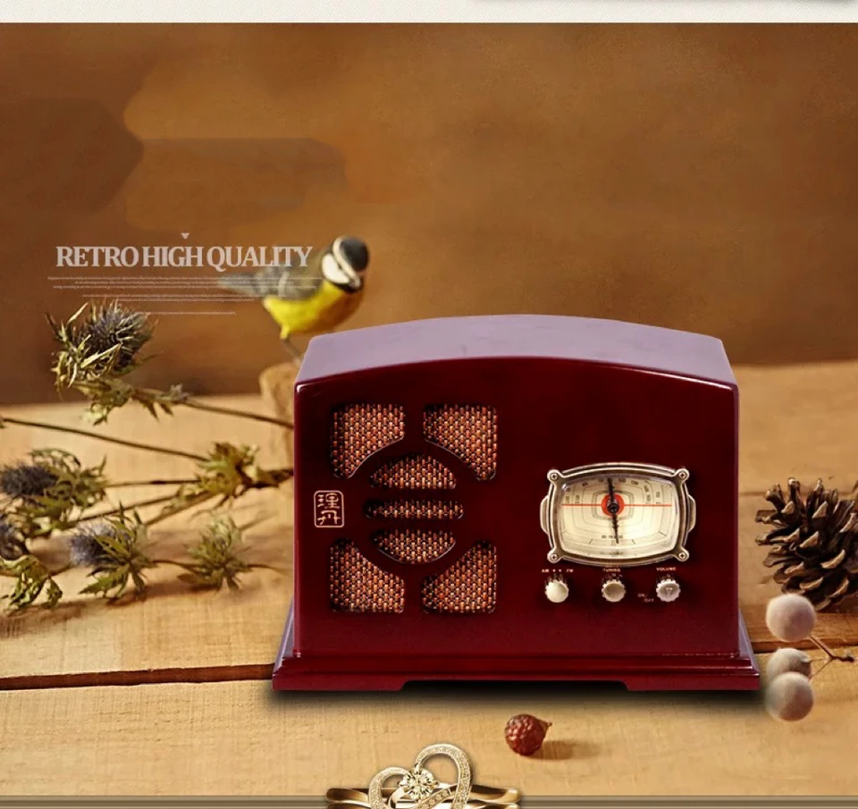 ヴィンテージラジオ昔ながらのアンティークラジオデスクトップ木製