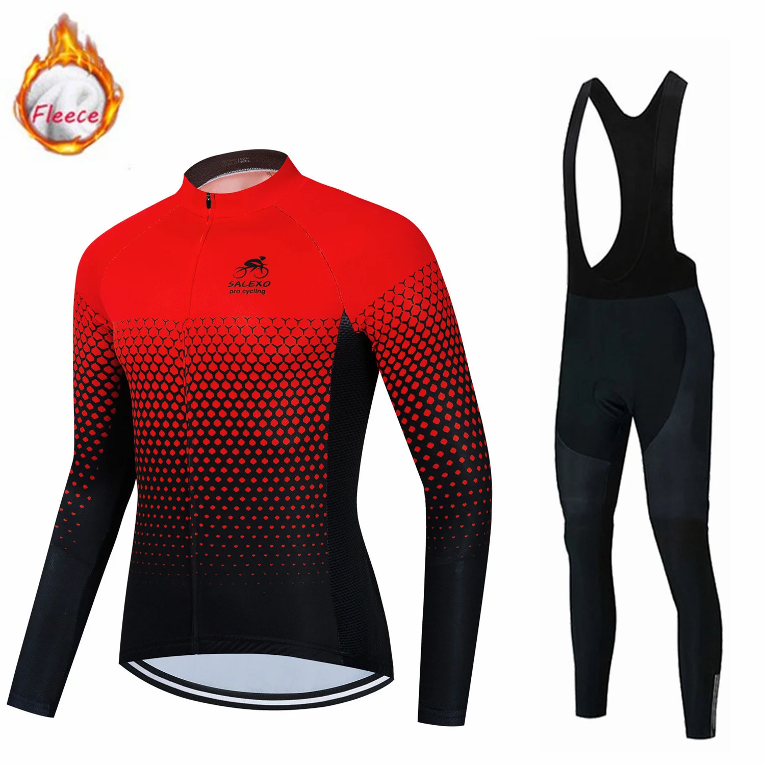 

2023 Winter Thermal Fleece Cycling Jersey Long Sleeve Set Men Mem Winter Cycling Clothing Fashion Road Bike Warm Jersey Sets