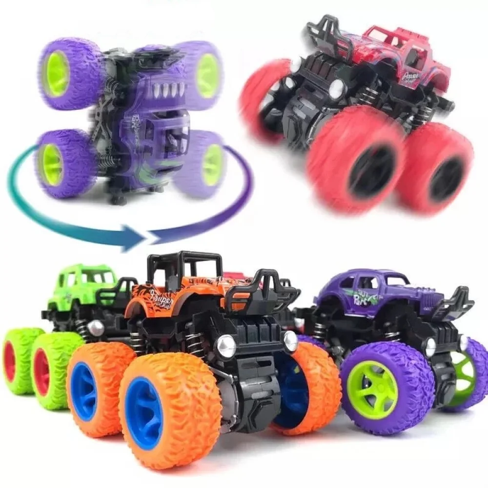 

Mini Inertia Car Monster Truck Four-Wheel Drive Vehicle Crashproof Stunt Car Pull Back Toys for Boys Girls Kids Gift