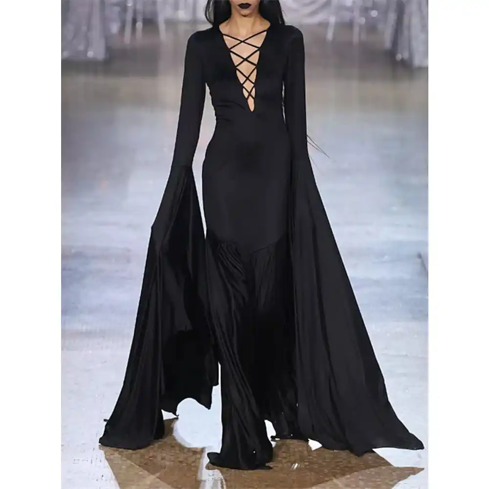 

New Arrival 2023 Long Sleeves Black Spandex Long Gown Custom Made Mermaid Evening Dresses for Women