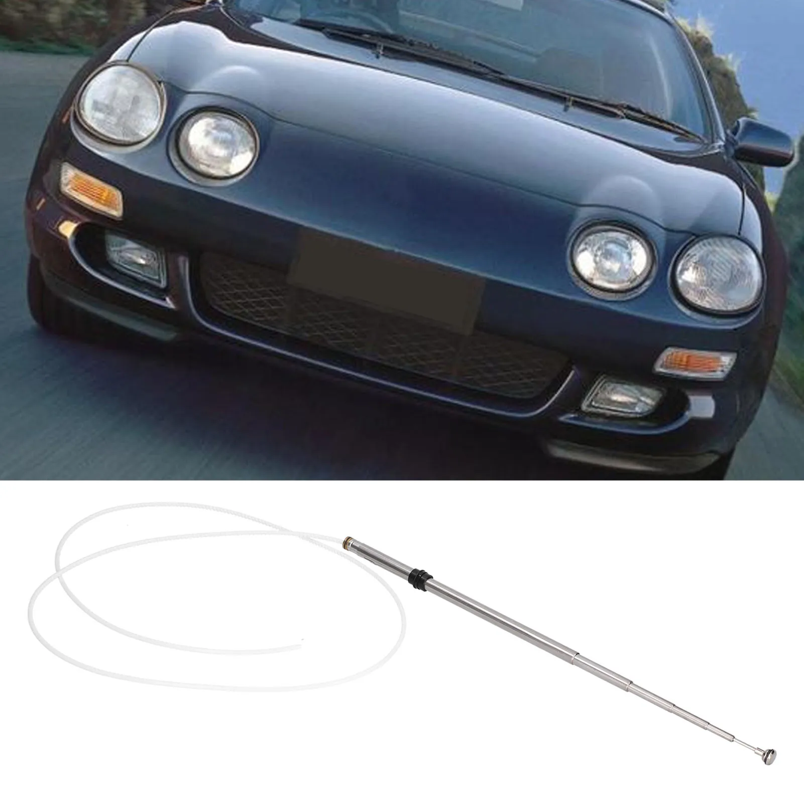 스테인레스 스틸 자동차 라디오 안테나 마스트(케이블 포함) 8633732200 8633706010 Celica T180 시리즈 1990-1993용 교체품