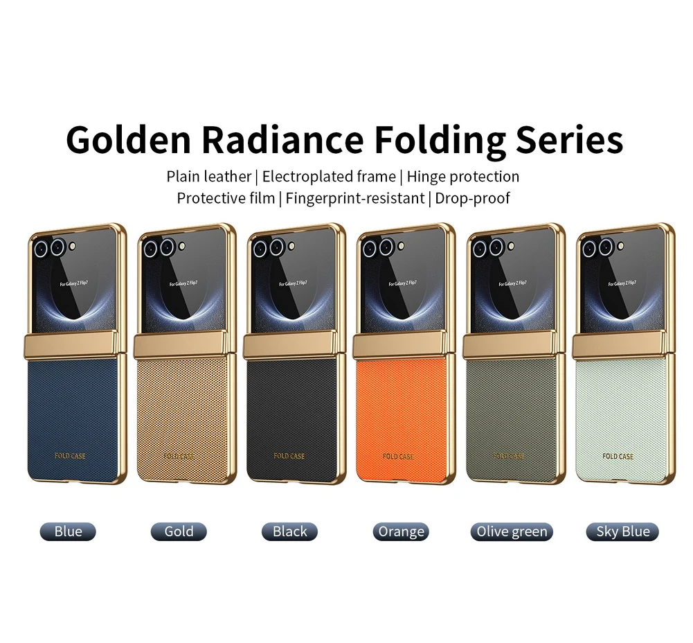 Diamond-Patterned Leather Plated Full-Cover Hinge Case with Glass Protection