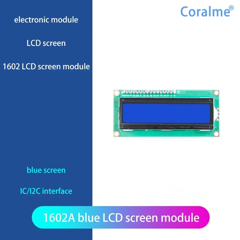 Модуль синего ЖК-дисплея 1602 IC/I2C с ЖК-дисплеем 5 В для модуля |
