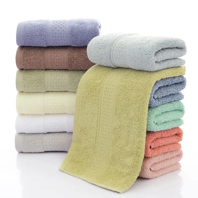 Thicken 100% cotton face towel absorbent pure hand wash hair shower microfiber towel bathroom family hotel 4