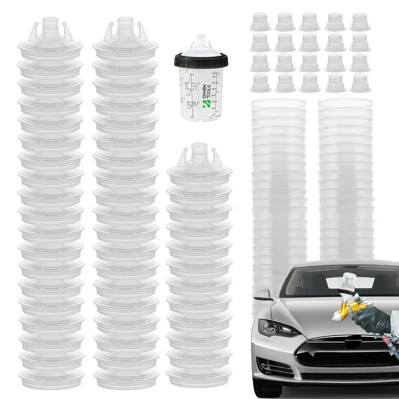 Paint Spray Guns Cup180/400/600ml Paint Mixing Cup 50pcs Disposable Cup Spray Guns Pot with Inner with Lids