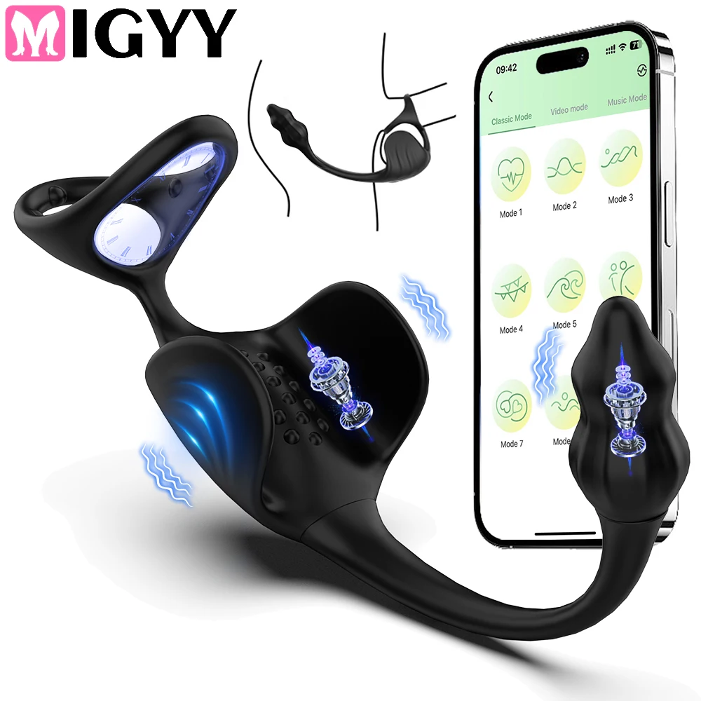 APP Control Vibrator Cockring Penis Cock Ring für Mann Verzögerung Ejakulation Sex Spielzeug für Männer Paar Penisring Spielzeug für Erwachsene 18 + 1