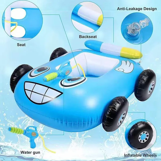 New Children Swimming Ring Inflatable Car Seat Ring Kid Child Swim Ring Accessories Play Gun Water Fire Truck Bumper Car Toys 2